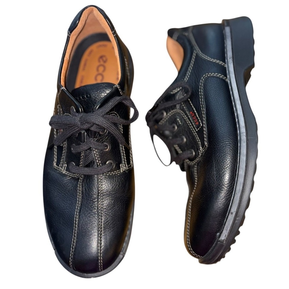 Ecco Fusion Leather men's shoes Black size 44 US 10 Excellent Condition
